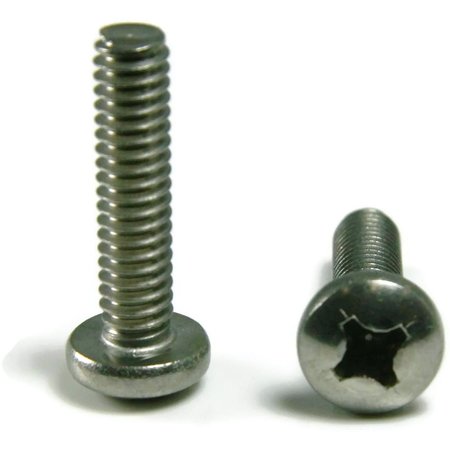 5/16-18 X 1 In Phillips Pan Machine Screw, Plain 18-8 Stainless Steel, 500 PK